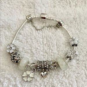 Bundle of two Beautiful sterling silver Swarovski beaded bracelet -